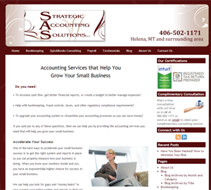 Strategic Accounting Solutions LLC, Accounting Website