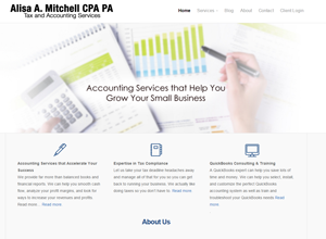 Alisa A. Mitchell CPA PA Website Screenshot
