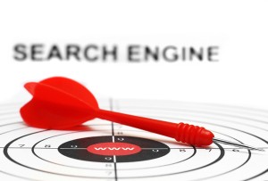 Search engine target with red dart, Boost Search Rankings with External Links