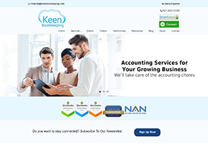 Keen Bookkeeping Website Screenshot