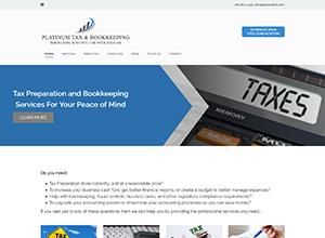 Platinum Tax and Bookkeeping Website Screenshot