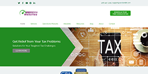 Screenshot of website design for Tax Resolution Taxwise theme