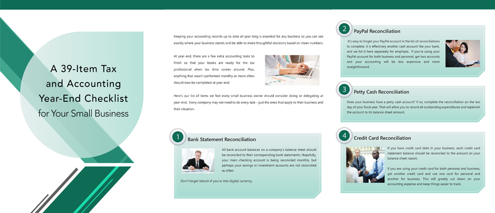 A 39-Item Tax and Accounting Year-End Checklist for Your Small Business pages